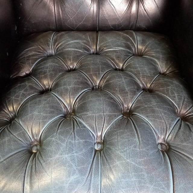 Chesterfield Barrelback Blue Club Chair, 1970s For Sale - Image 17 of 18