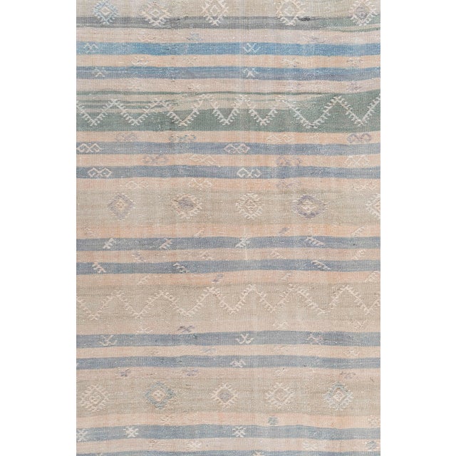 Vintage Circa 1940 Tan Turkish Kilim Flatweave Rug 6ft 6in X 10ft 11in For Sale - Image 13 of 14