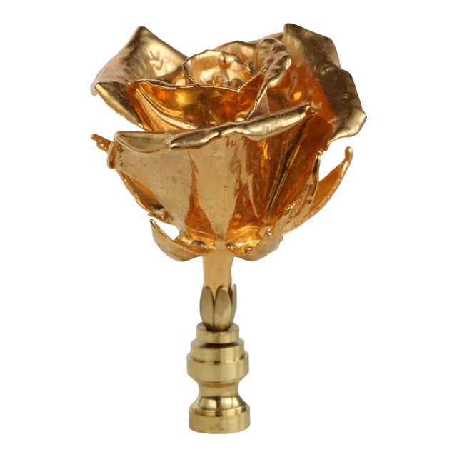 Gold Rose Lamp Finial For Sale