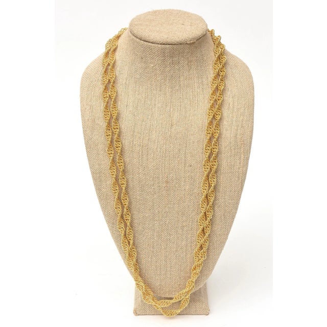 Vintage Gold Plated Spiral Chain Wrap Long Necklace For Sale In Miami - Image 6 of 8
