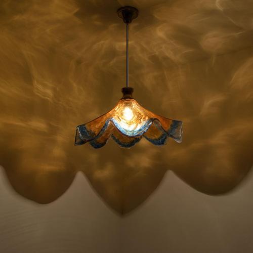 Murano Glass Flower Pendant Light attributed to Mazzega, 1970 For Sale - Image 13 of 14