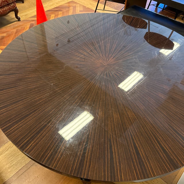 McGuire Furniture Custom Macassar Starburst Dining Table, 63 Inches For Sale - Image 12 of 12