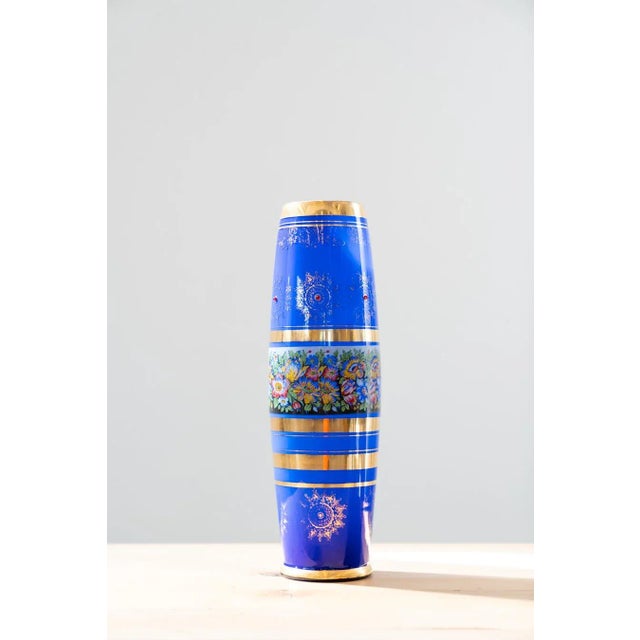 Vintage Cobalt Blue Glass Vase, 1970s For Sale - Image 9 of 9