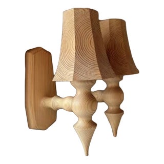 Pine Wall Sconces, Swedish, 1970s, Set of 2 For Sale
