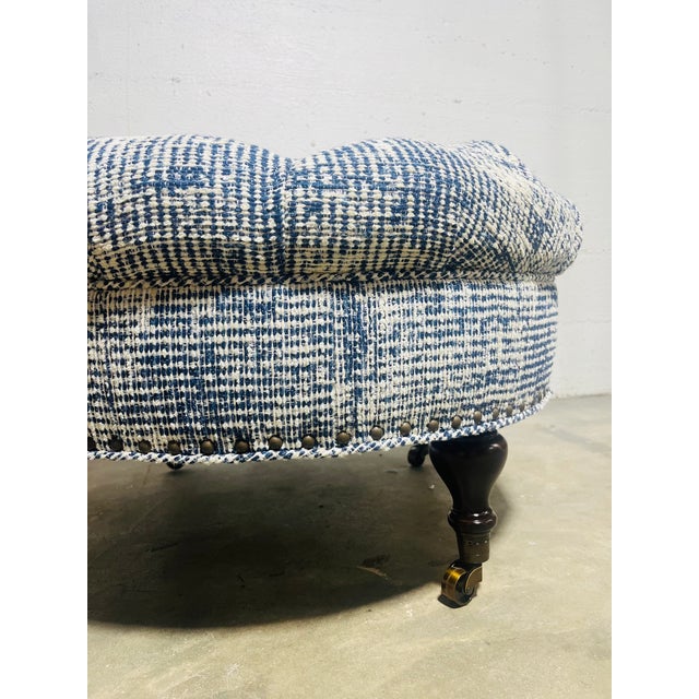Transitional Porter Tufted Ottoman For Sale - Image 3 of 8