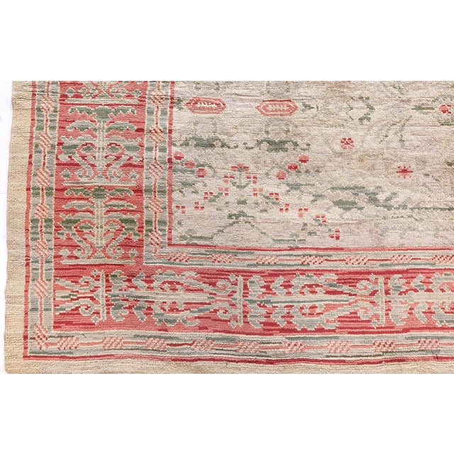 Mid-Century Modern Doris Leslie Blau Mid-20th century Spanish Floral Handmade Wool Rug For Sale - Image 3 of 8