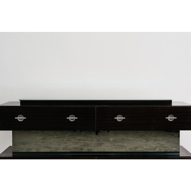 Modernist Cubic Chest of Drawers in Wood Veneer and Glass,1980s For Sale - Image 3 of 15