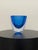 Blue Leon Applebaum Blue Controlled Bubble Art Glass Vase For Sale - Image 8 of 9