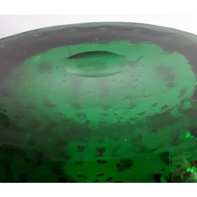 1970s Big Vintage Green Glass Vase, 1970s For Sale - Image 5 of 7