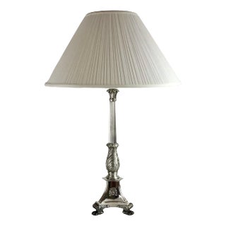 Silvered Bronze Neo-Classical Style Table Lamp Att. to Edward F. Caldwell For Sale