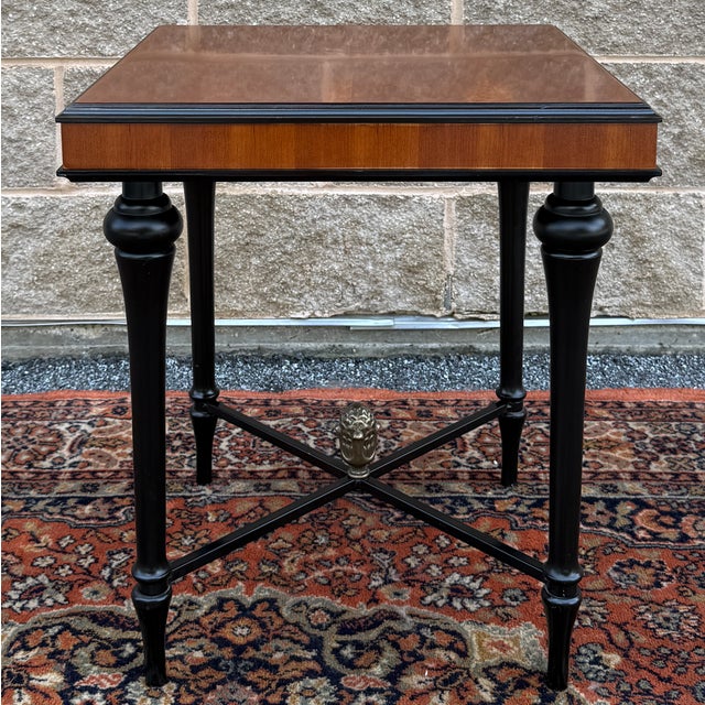Vintage Bombay Traditional Regency Ebonized Cherry Side Table For Sale In Philadelphia - Image 6 of 12