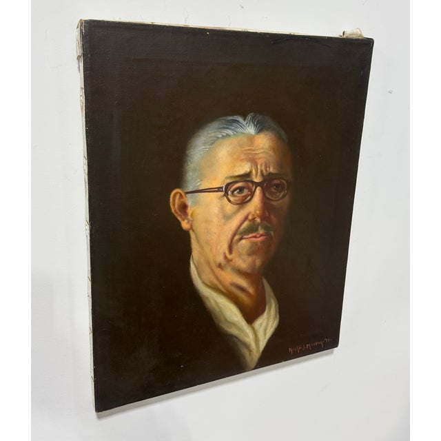 Martin J. Murray (American, 1908–1997) "Self Portrait" Oil, 1977 For Sale In Providence - Image 6 of 10