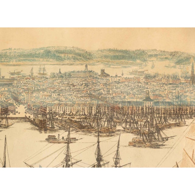 Paper Thomas Horner "New York From Brooklyn", 19th Century For Sale - Image 7 of 11