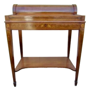 Antique English Cylinder Secretary Desk by Hobbs of London