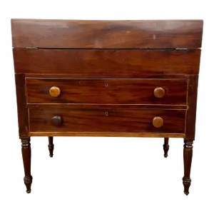 Antique 19th Century Style Unfolding Campaign Box Desk Captain Desk Writing Desk