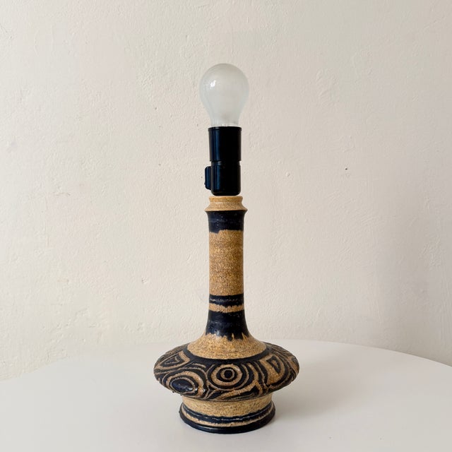 1960s Mid-Century Modern Danish Ceramic Table Lamp by Jette Helleroe, Denmark, 1960s For Sale - Image 5 of 8