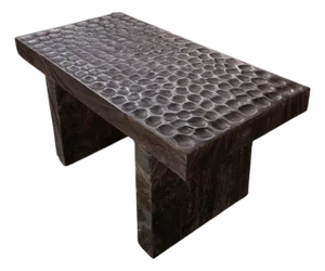 Mango Wood Table, Hand-Carved Detailing, Modern Organic