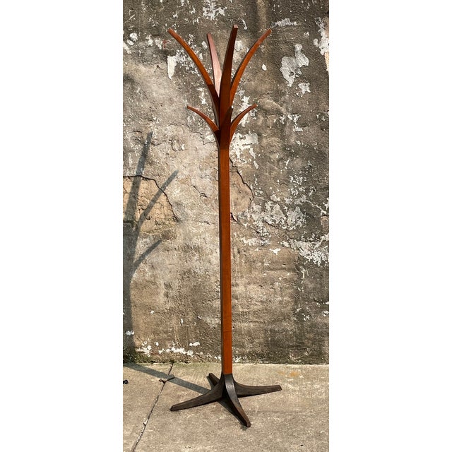 Art Deco Palm Tree Coat Stand Rack Solid Cherry & Iron Chairish