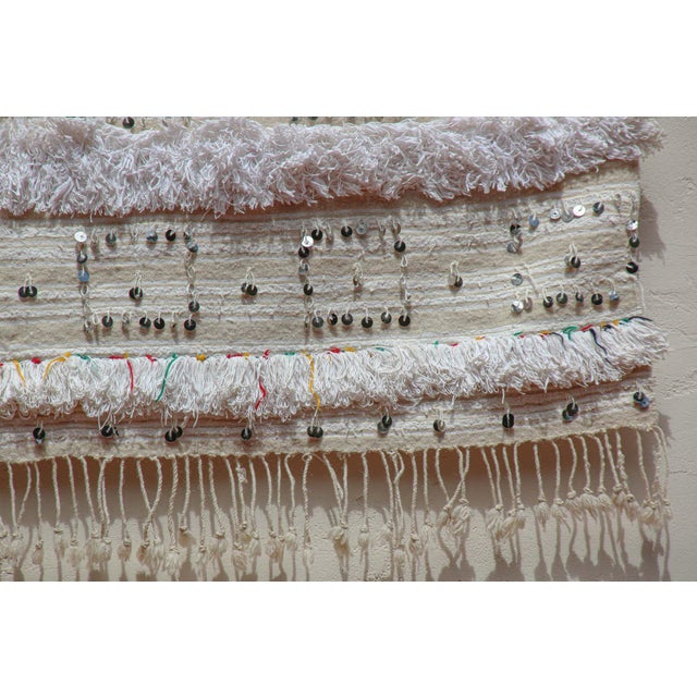 Vintage Moroccan Berber Shawl, Handwoven Wool, 1950s Bohemian Style For Sale - Image 17 of 18
