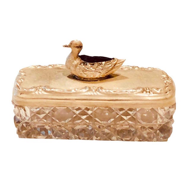Late 19th Century Late 19th Century Turn of the Century Sterling Pin Box With a Duck For Sale - Image 5 of 5