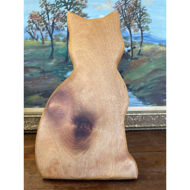 Vintage Heritage Myrtle Wood Cat Silhouette Sculpture - Coos Bay, Oregon For Sale - Image 4 of 8