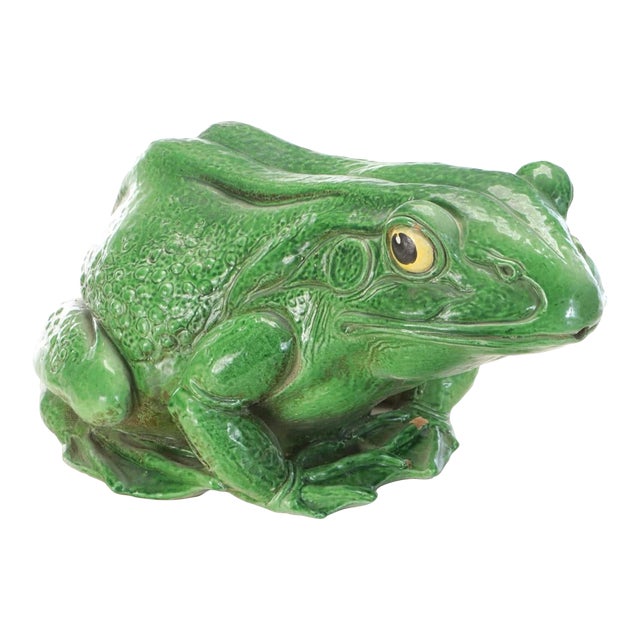 Large Mid Century Modern Italian Pottery Frog Fountain Head For Sale
