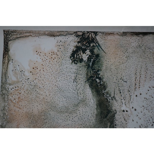 1980 Signed Abstract Geometric Linear Planetary Surface Diagram Lithograph 25" For Sale - Image 11 of 12
