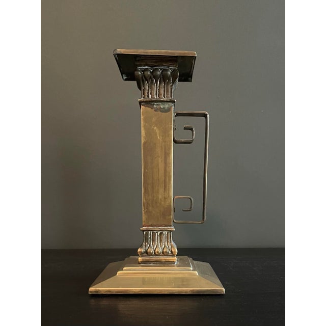 Early 20th Century Neoclassical Revival Brass Candlestick For Sale - Image 9 of 11