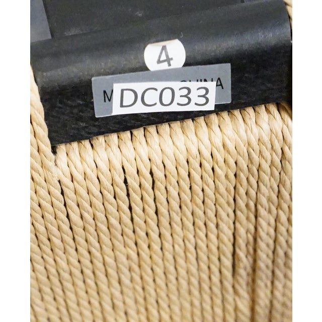 Four Hands Grass Roots Collection Solid Teak Wishbone Back Dining Arm Chair W. Rush Seat For Sale - Image 10 of 10