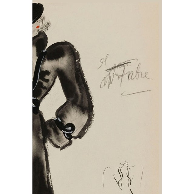 Not Yet Made - Made To Order Vintage French Fashion Art Print – Black Bow Coat Illustration, 36" X 48" For Sale - Image 5 of 8