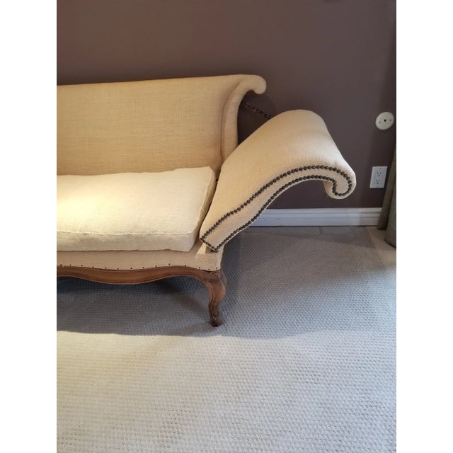 Italian Italian Sofa in Burlap For Sale - Image 3 of 7