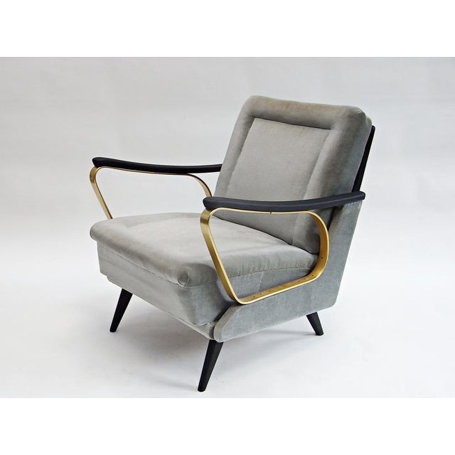 Mid-Century Modern Carlo Armchair in Velvet with Spring Core Cushions For Sale - Image 3 of 18