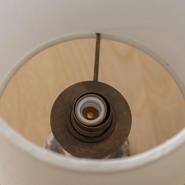 Brown 1960s French Ceramic Lamp by Jean-Claude Courjault For Sale - Image 8 of 11