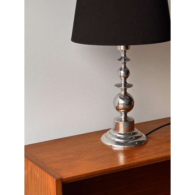 Mid-Century Scandinavian Sculptural Lamp in Chromed Metal, 1960 For Sale - Image 9 of 10
