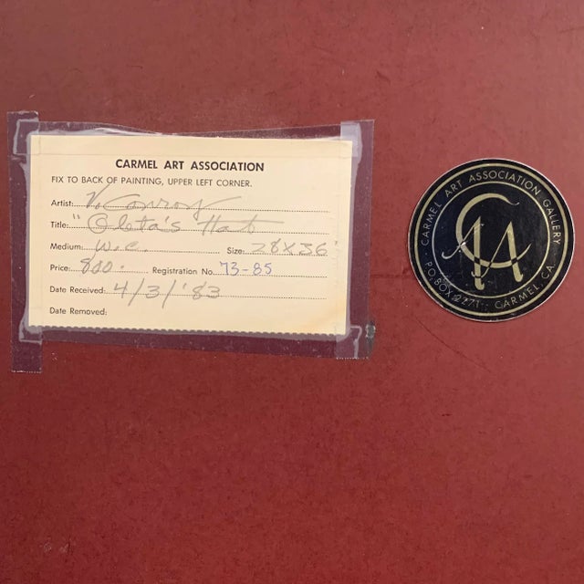 'Oleta's Hat' by Virginia Conroy, 1985, Carmel Art Association Exhibit, California Woman Artist, San Francisco Museum of Art For Sale - Image 11 of 12