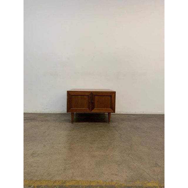 1960s Minimal walnut side table For Sale - Image 9 of 13