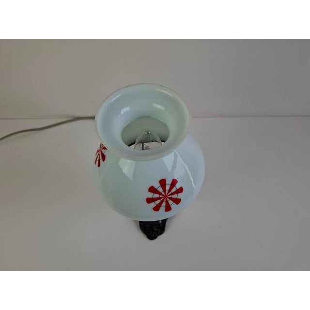 Oil Lamp Style Table Lamp in Milk Glass, Former Czechoslovakia, 1960s For Sale - Image 14 of 15