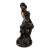Large Classical Bronze Sculpture of Seated Woman With Flowers - 32” H For Sale