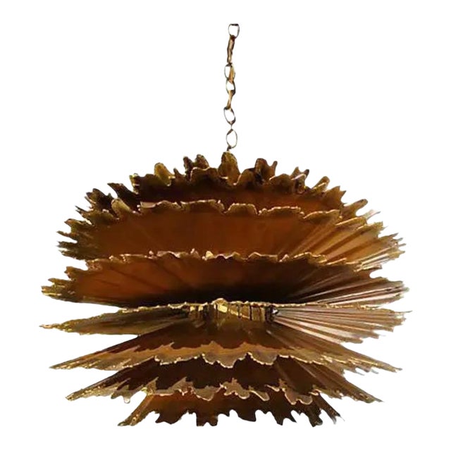 Mid 20th Century Tom Greene Chandelier Feldman Brutalist Hanging Light For Sale