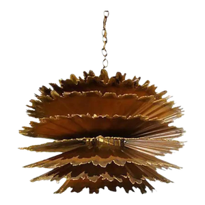 Mid 20th Century Tom Greene Chandelier Feldman Brutalist Hanging Light
