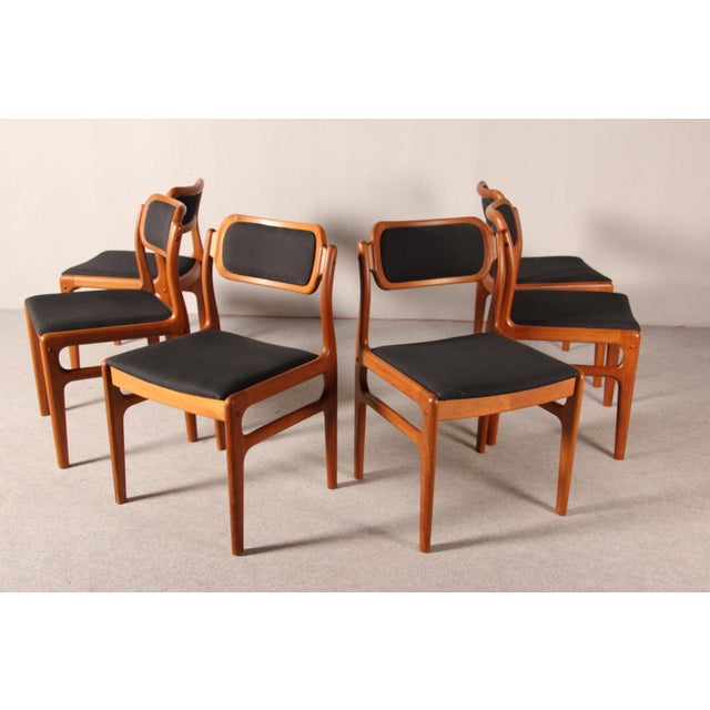 Wood Vintage Danish Dining Chairs in Teak by Johannes Andersen for Uldum, 1960s, Set of 6 For Sale - Image 7 of 18