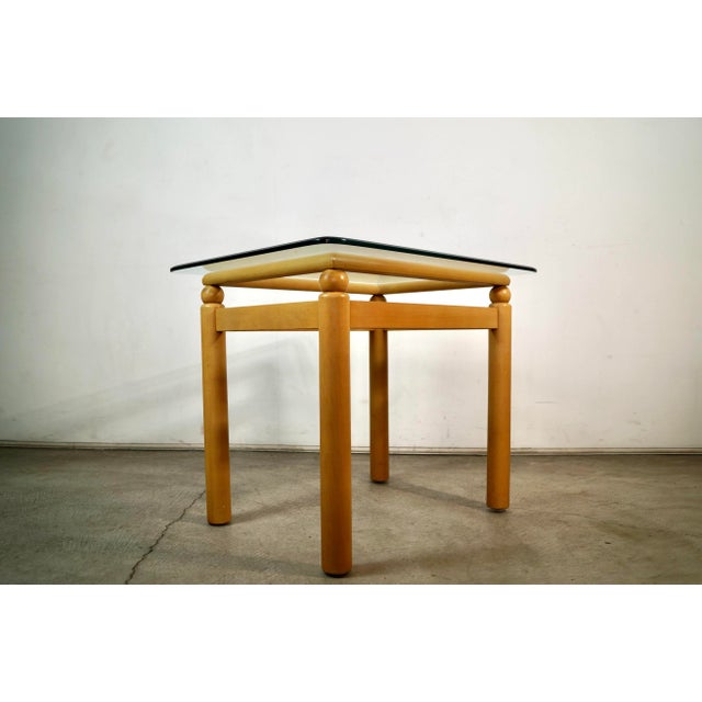 1990’s Postmodern Ethan Allen Solid Maple & Glass End Table For Sale In Los Angeles - Image 6 of 12