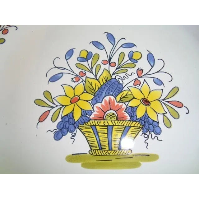 A very nice French faience earthenware plate (Decor Rouen) made by Pornic, Brittany, France. This plate was hand-made and...