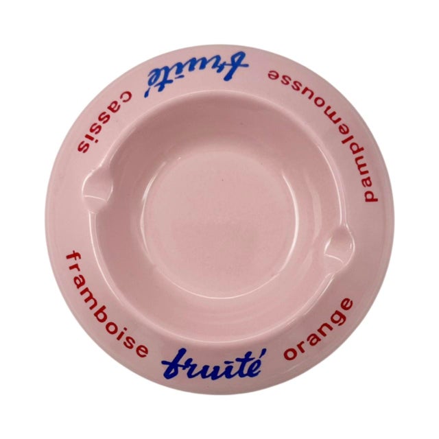Vintage Evian Fruité Pink Glass Ashtray Catchall Dish France For Sale In Washington DC - Image 6 of 12