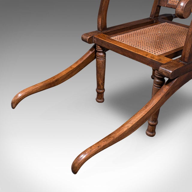 Antique Ladies Colonial Veranda Chair, English, Beech, Carrying Seat, Victorian For Sale - Image 11 of 12