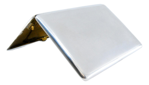 Plain Silver Cigarette Case with Gold Interior and Hinged Lid