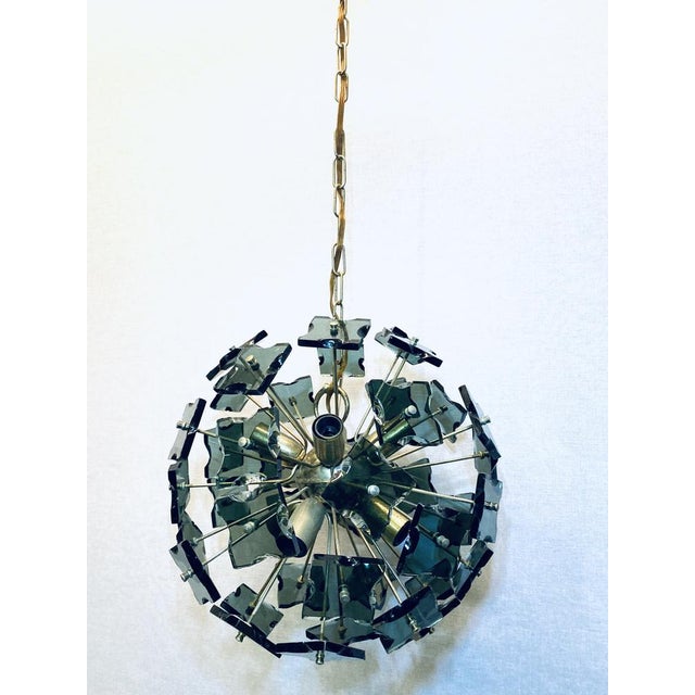 Mid-Century Modern Sputnik Italian Rauch-Murano Glass and Metal from Fontana Arte, 1960s For Sale - Image 3 of 18
