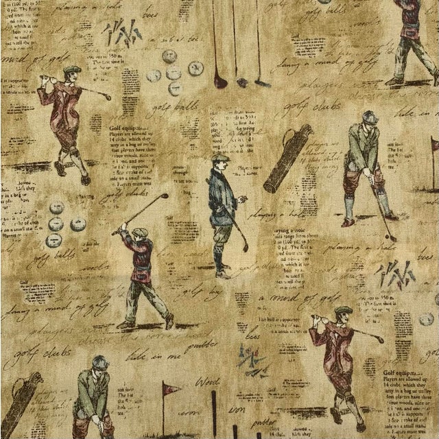 Brand New Pair Pillow Covers Fabric Manufacturer: P Kaufmann Fabric Frontside: Country Club, Golfing Fabric Backside:...