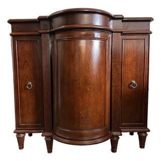 Vintage 2003 Bombay Company Regents Bar Cabinet With Cherry Wood Finish For Sale