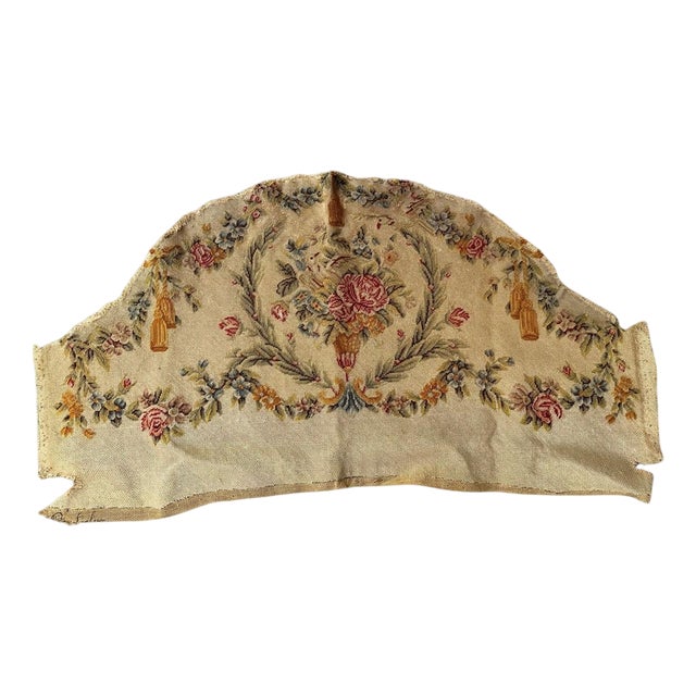 French Needlepoint Tapestry Chair Cover, 1890s For Sale